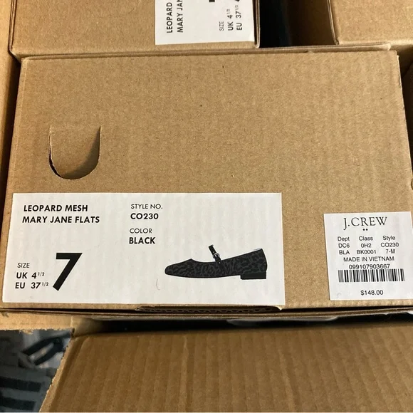 J. Crew Factory Black Leopard mesh Mary Jane flats - Picture 10 of 13